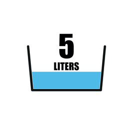 5 liters icon. Liquid measure vector design in liters isolated on white background