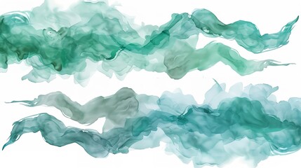 Obraz premium Set of Emerald and Sky Blue Swashes Watercolor