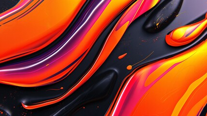 Vibrant Abstract Art with Flowing Liquid Forms and Slick Textures