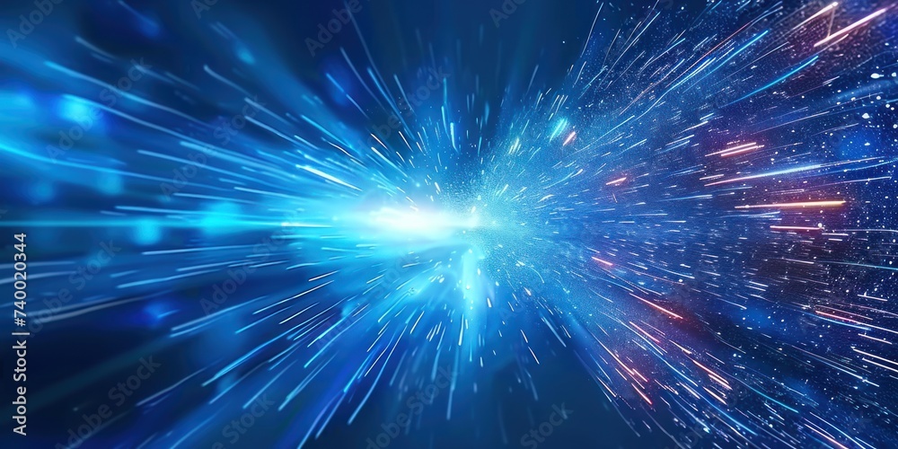 Poster explosive light burst illustration as dynamic background vivid of glowing energy and abstract space 