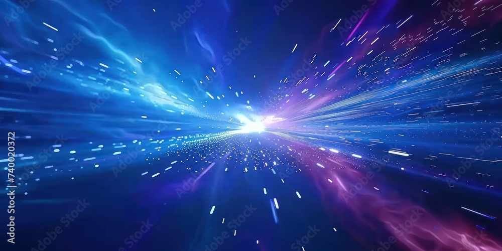 Poster explosive light burst illustration as dynamic background vivid of glowing energy and abstract space 