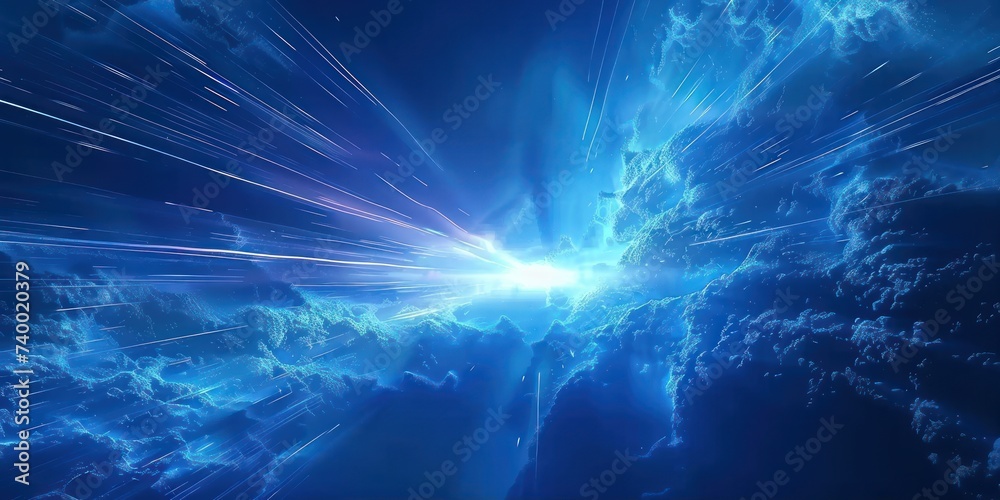 Poster explosive light burst illustration as dynamic background vivid of glowing energy and abstract space 