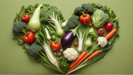 fresh Heart shaped vegetable. 4K landscape Illustration. "image generated with AI"