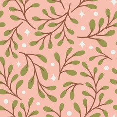 Seamless pattern with tropical leaves. Vector botanical illustration. Summer background for print, wallpaper, fabric. - 740022557