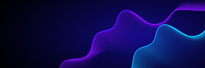 Abstract blue background with flowing lines. Dynamic waves. vector illustration.	

