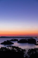 美しい朝焼けの松島