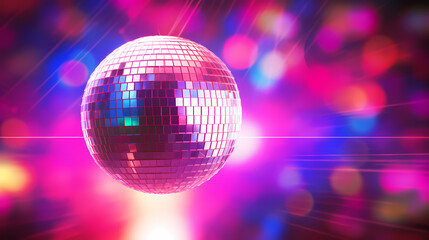 Obraz premium Disco ball illustration, multicolor music background
