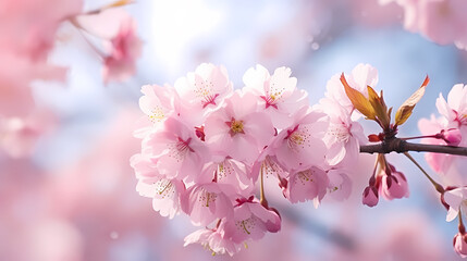 Obraz premium Beautiful pink spring cherry blossoms