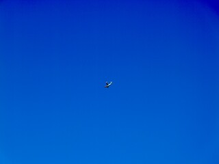 Plane flying near the Aeroclub de Castelló, El Grao de Castellón, Valencia, Spain