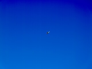 Plane flying near the Aeroclub de Castelló, El Grao de Castellón, Valencia, Spain