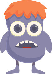 Funny creature mouth icon cartoon vector. Gremlin cute. Child creature design