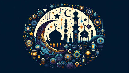 ramadan holy month vector - obrazy, fototapety, plakaty