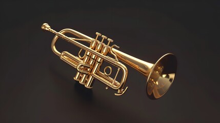 Trumpet Isolated on a Transparent Background

