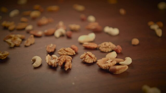 Fresh Organic Healthy Vegan Nut Mix Snack Food Nutrition Background
