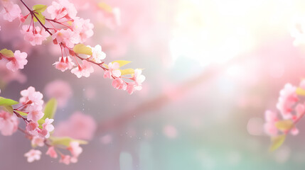 Beautiful pink spring cherry blossoms