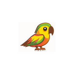 Elegant colorful parrot logo design