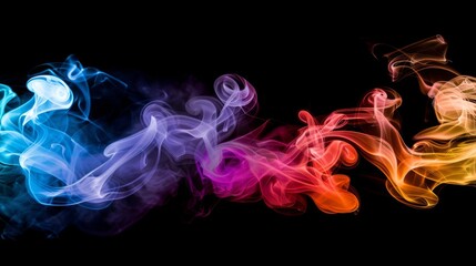 Delicate wisps of smoke blending with vibrant colors