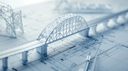 vision of architecture of a 3d model bridge project