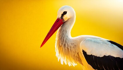 Fototapeta premium pelican in the yellow morning