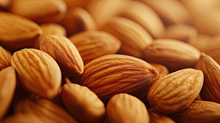 close up of almond nuts macro photo. almond kernels for background or texture
