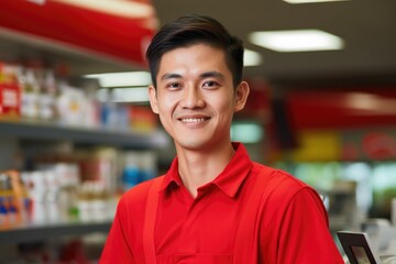 store or shop clerk  person portrait concept