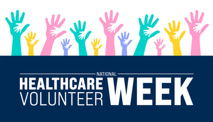 March is National Healthcare Volunteer Week background template. Holiday concept. use to background, banner, placard, card, and poster design template with text inscription and standard color. vector - obrazy, fototapety, plakaty