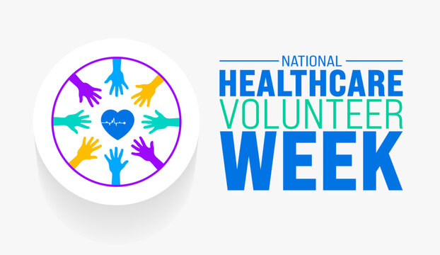 March is National Healthcare Volunteer Week background template. Holiday concept. use to background, banner, placard, card, and poster design template with text inscription and standard color. vector