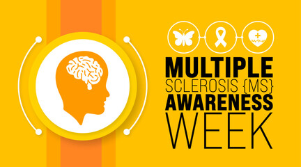 March is multiple Sclerosis MS Awareness Week background template. Holiday concept. use to background, banner, placard, card, and poster design template with text inscription and standard color. - obrazy, fototapety, plakaty