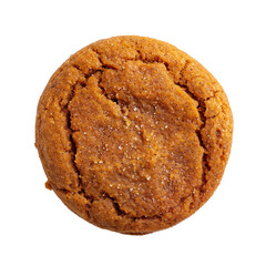 top view of a delicious looking single Pumpkin Spice Latte cookie isolated on a white transparent background