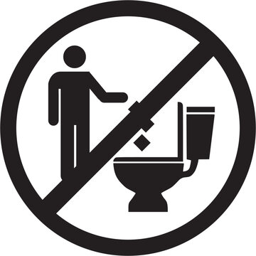 Do not throw in toilet symbol