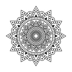 Fototapeta premium Circle flower of mandala with vintage floral style, Vector mandala Oriental pattern