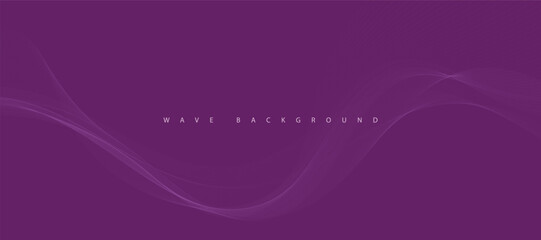 Purple background with flowing wave lines. Futuristic technology concept. Vector illustration