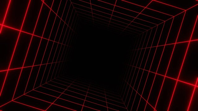 3d retro neon red abstract background with laser lines. Synthwave grid videogame style. Vj futuristic sci-fi 80s 90s y2k wireframe net. Rave disco music poster, Vintage template Animation 30fps loop	
