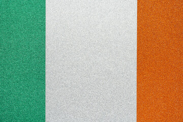 Fototapeta premium Irish flag made from color glitter paper
