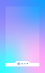 Vertical story template in gradient colors. Social media frame vector illustration.