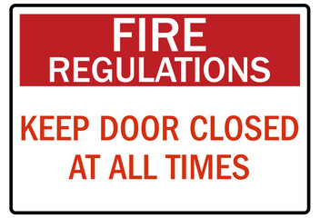 Fire door keep closed sign and labels