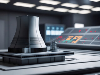 Fototapeta premium A model of a nuclear power plant.