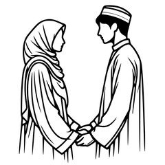 Wedding of a couple muslim