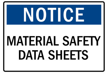 Safety data sheet sign and labels