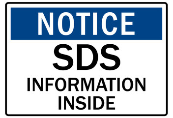 Safety data sheet sign and labels