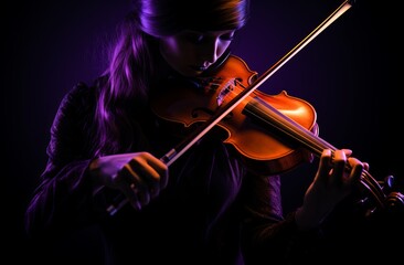 Fototapeta premium Bright melodies: a violinist in a folk mood