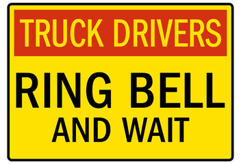 Obraz premium Truck driver sign ring bell and wait