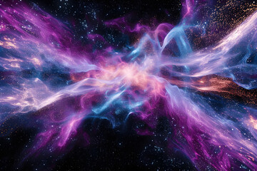 Colored Universe star nebula. Space background for scientific presentation, wallpaper and print.