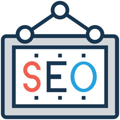 Trendy flat icon of seo