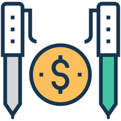 A paid article flat icon