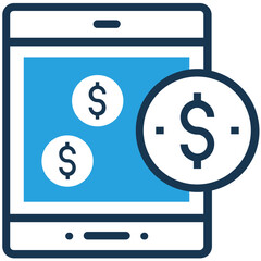 An icon of m commerce flat vector 