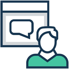 An icon of talking flat vector 