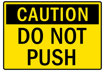 Fototapeta premium Truck warning sign and labels do not push