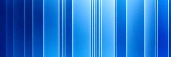 Obraz premium Blue background with glowing vertical stripes. Abstract light blue background banner.