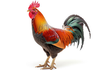 Fototapeta premium rooster standing isolated on a white background